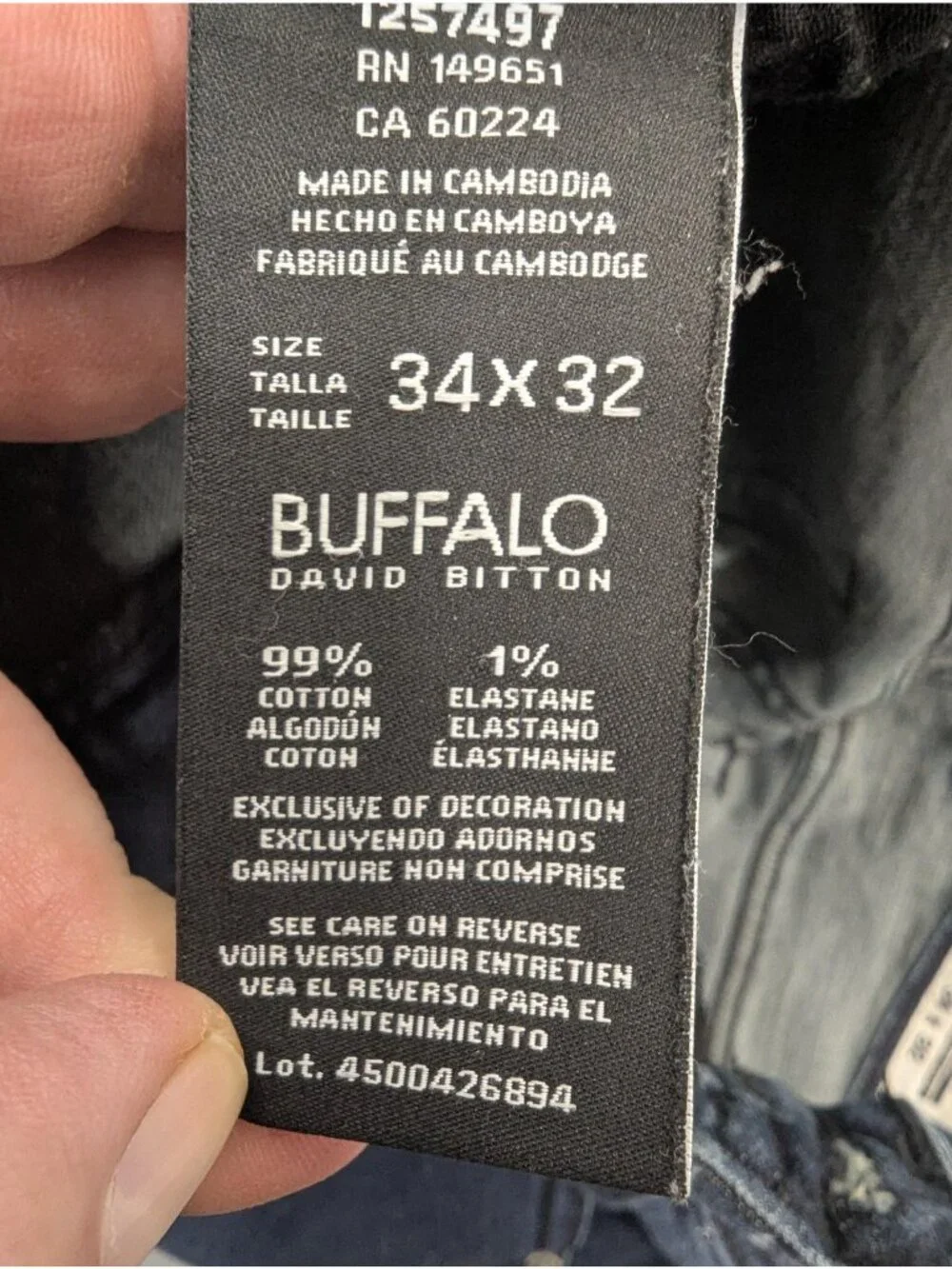 Buffalo David Bitton Jackson-X Jeans Mens 34x32 Blue Dark Wash Straight Stretch